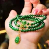 Phỉ thuý lục đế vương 5mm mix charm vàng